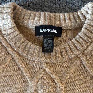 Express Beige Cable Knit Sweater